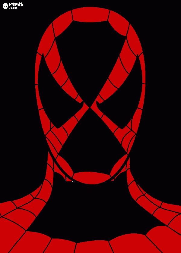 spiderman black and red coloring page