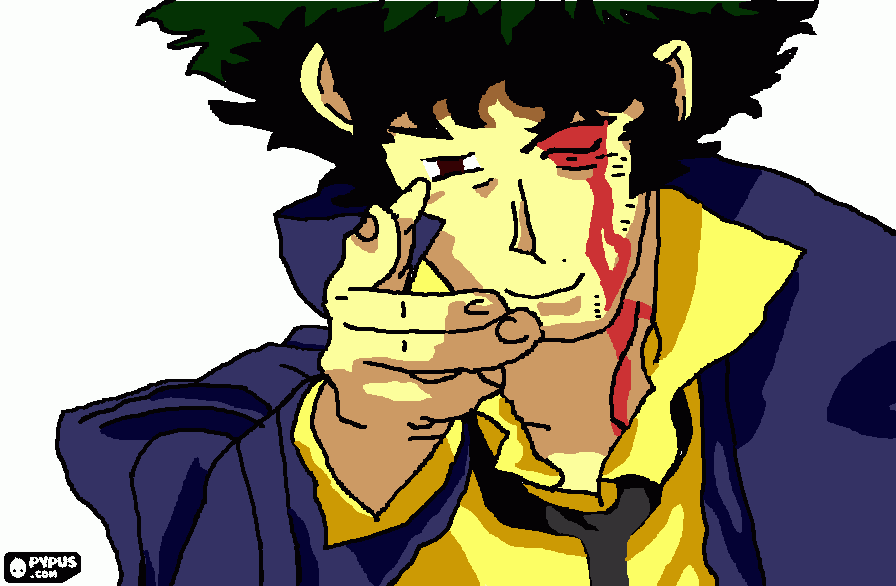 Spike Spiegel from Cowboy Bebop. BANG. coloring page