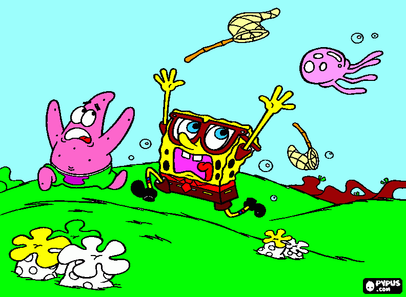 sponge bob and patrick coloring page