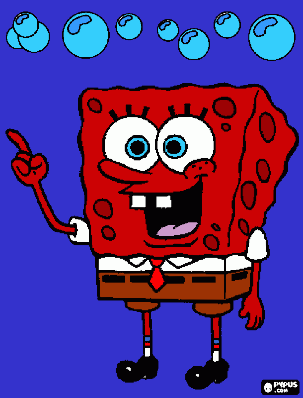 Sponge Bob Transformation RED coloring page