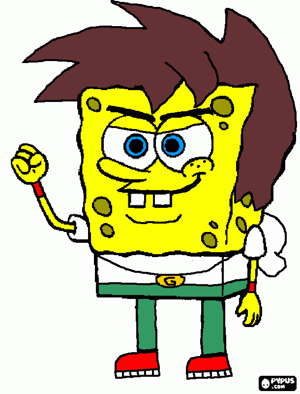 Spongebob as Raimundo coloring page