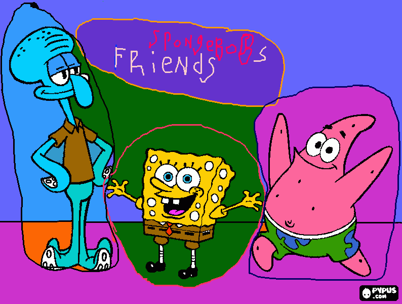 SPONGEBOB BEST FRIENDS coloring page