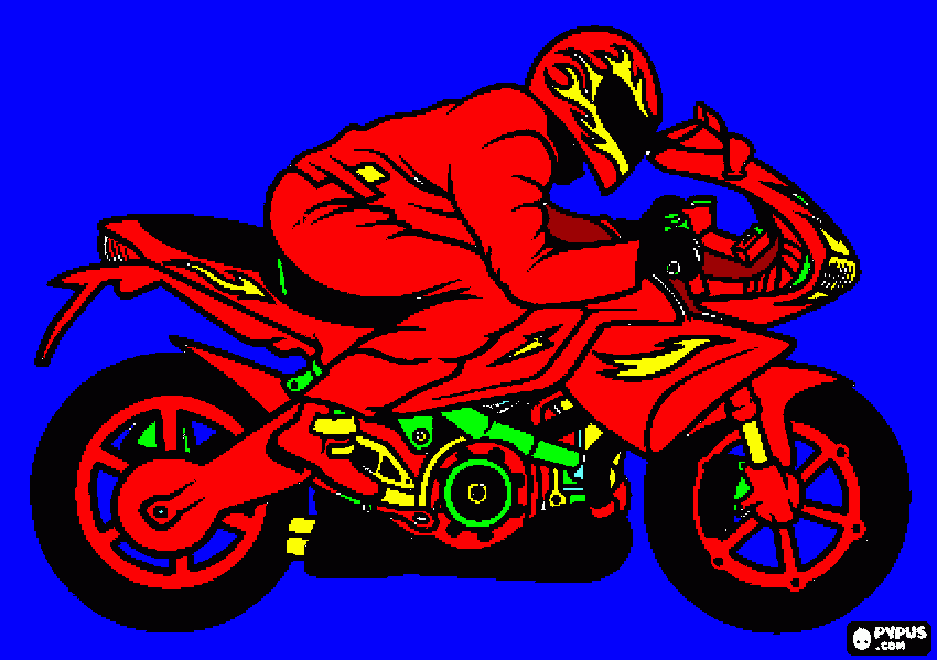 Sportbike for G-pa Tim and Linda coloring page