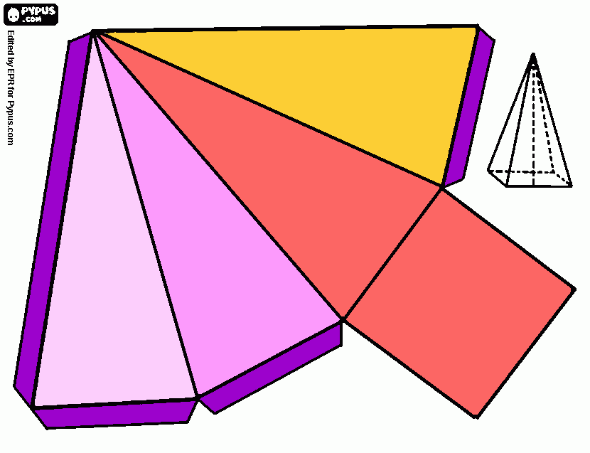 square pyramid coloring page