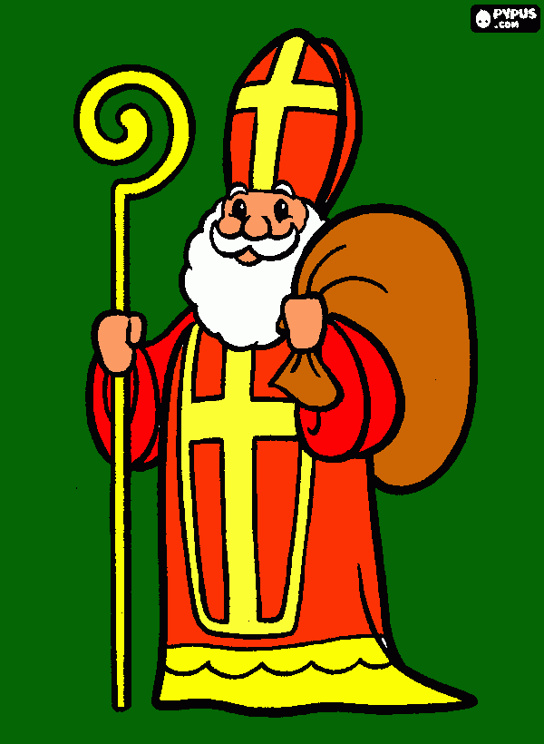 st nick coloring page