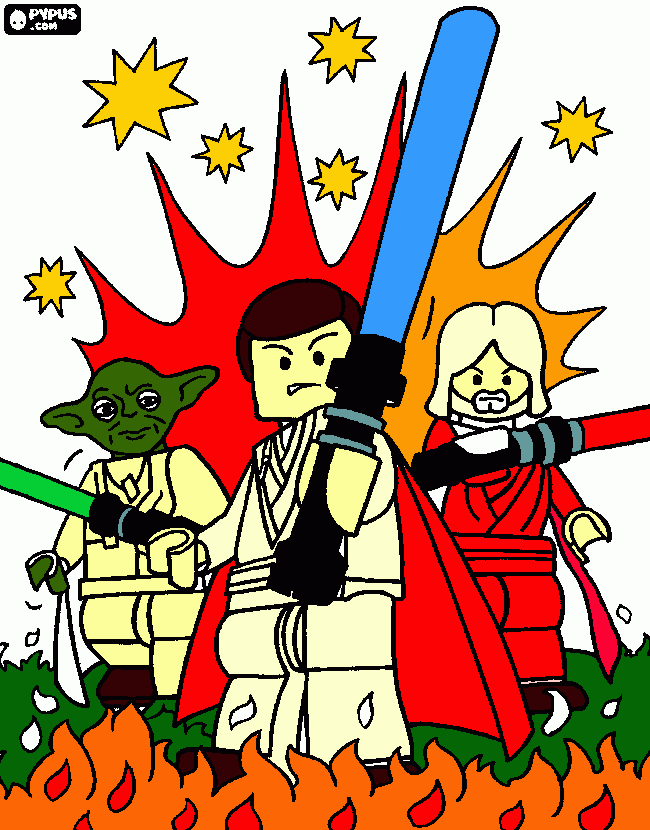 star wars and legos put together coloring page