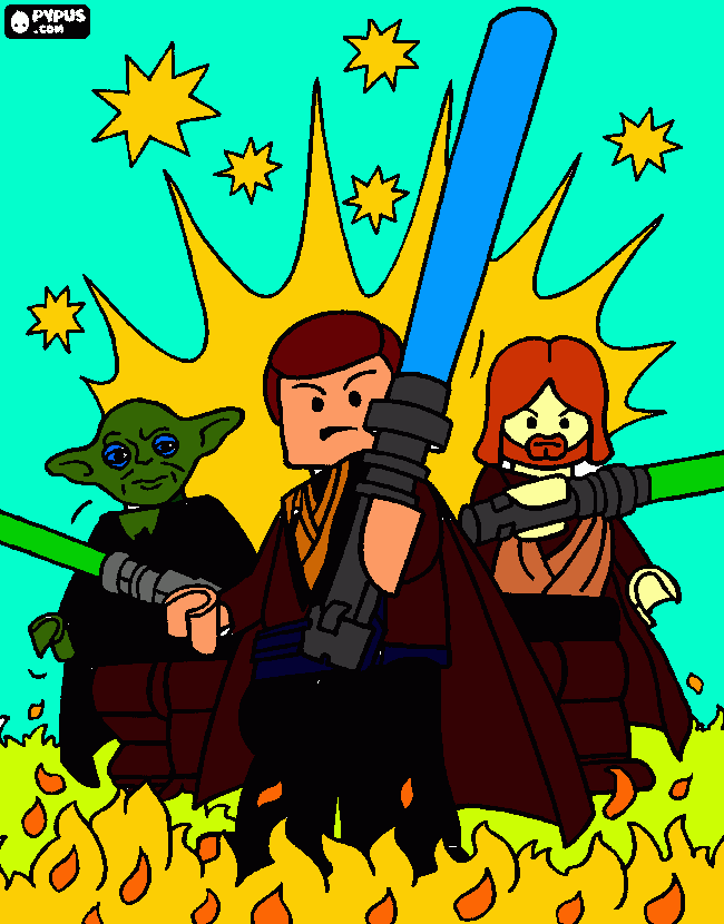 star wars llego coloring page