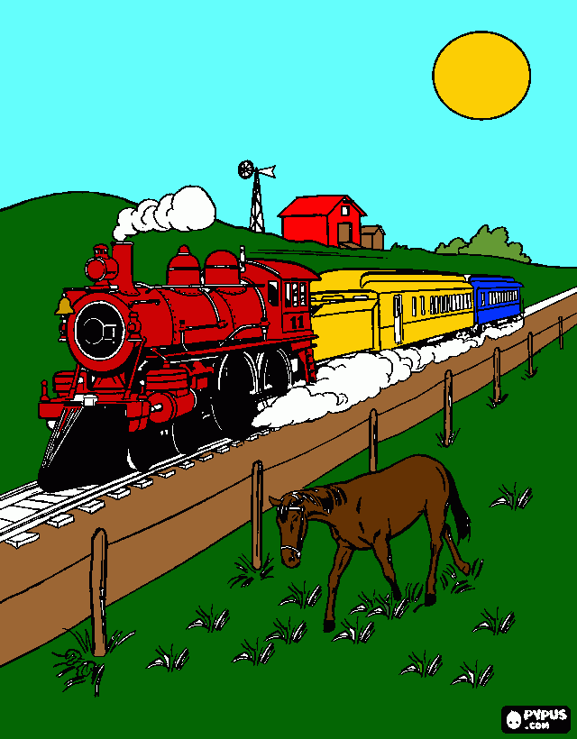 steam train coloring page