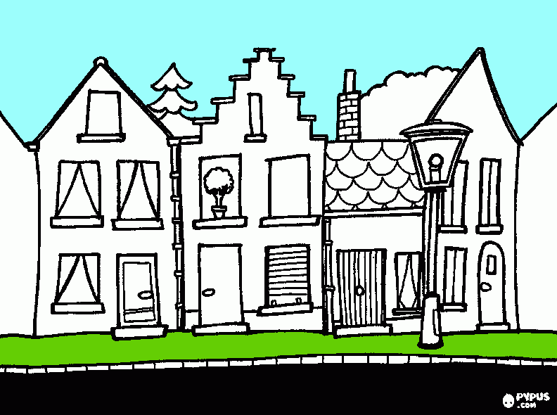 Street Picture for Colouring coloring page