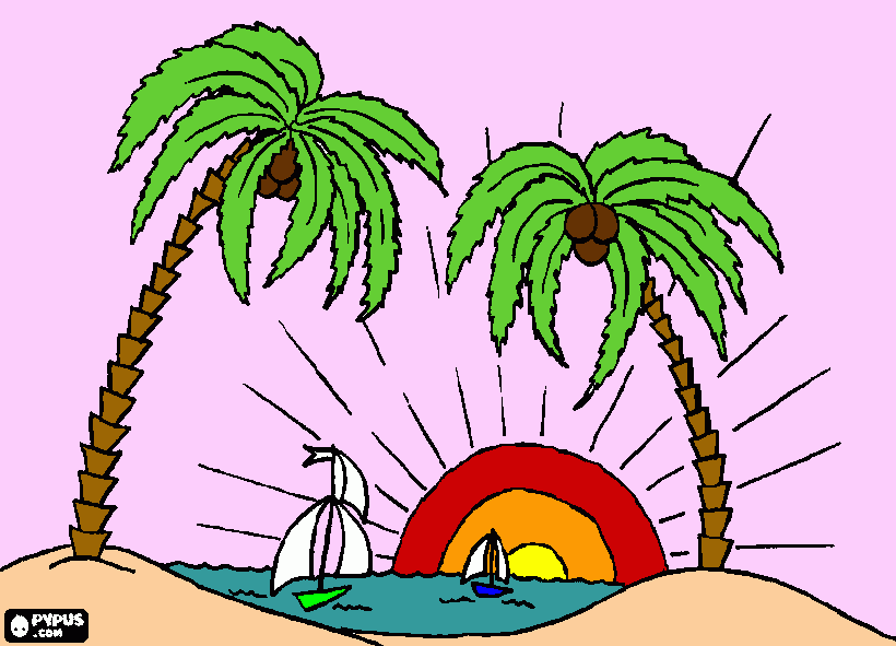 Sunset Beach coloring page