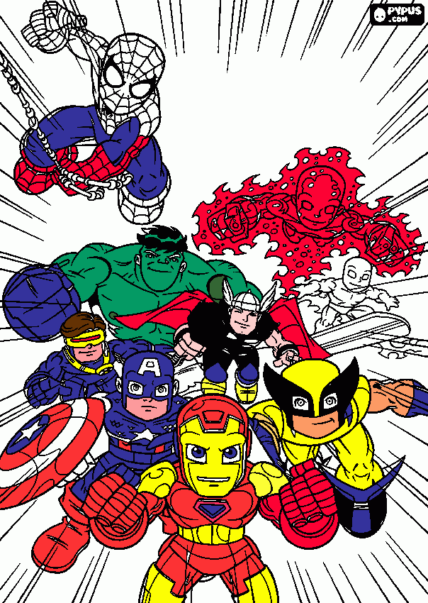 Super Hero Squad coloring coloring page
