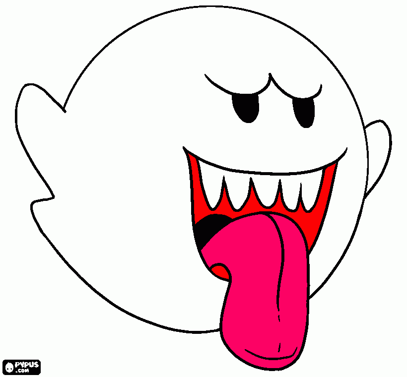 super mario borthers ghost  coloring page