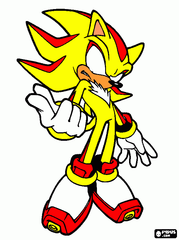 super shadow the hedgehog coloring page