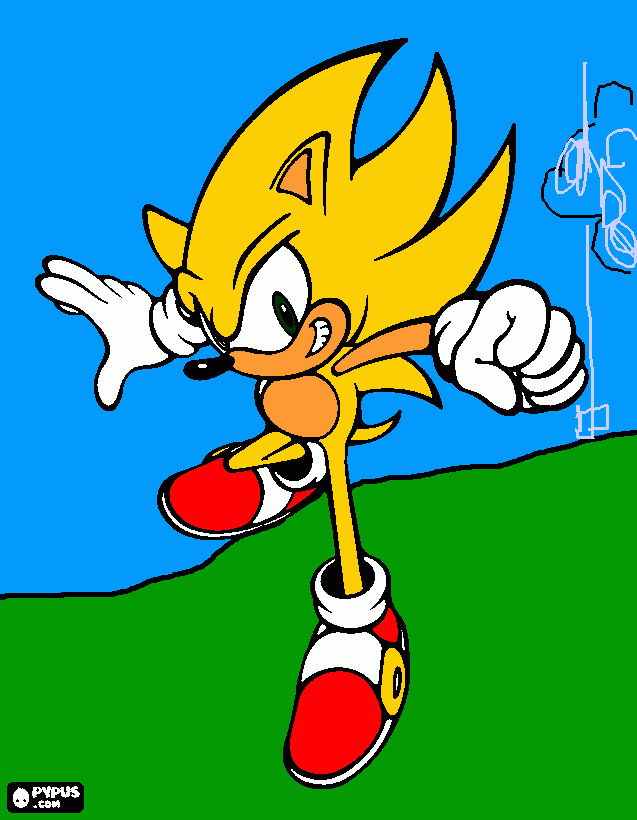 super sonic in minecraft coloring page