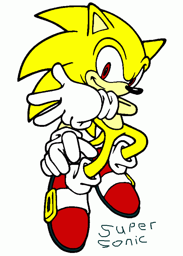 Super Sonic The Hedgehog (Modern) coloring page