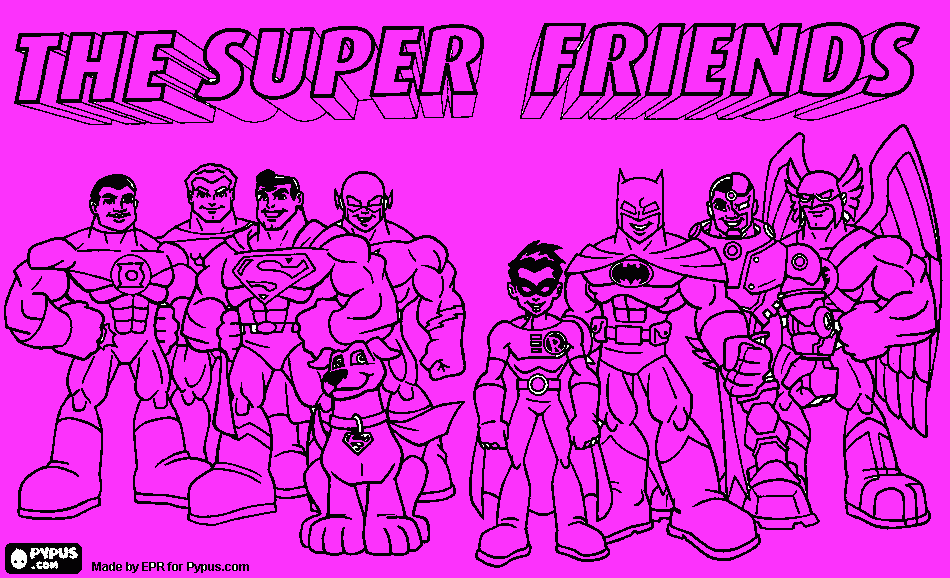 superfriends coloring page
