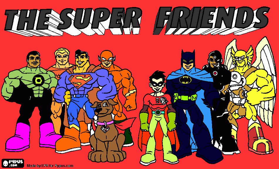Superhereos coloring page