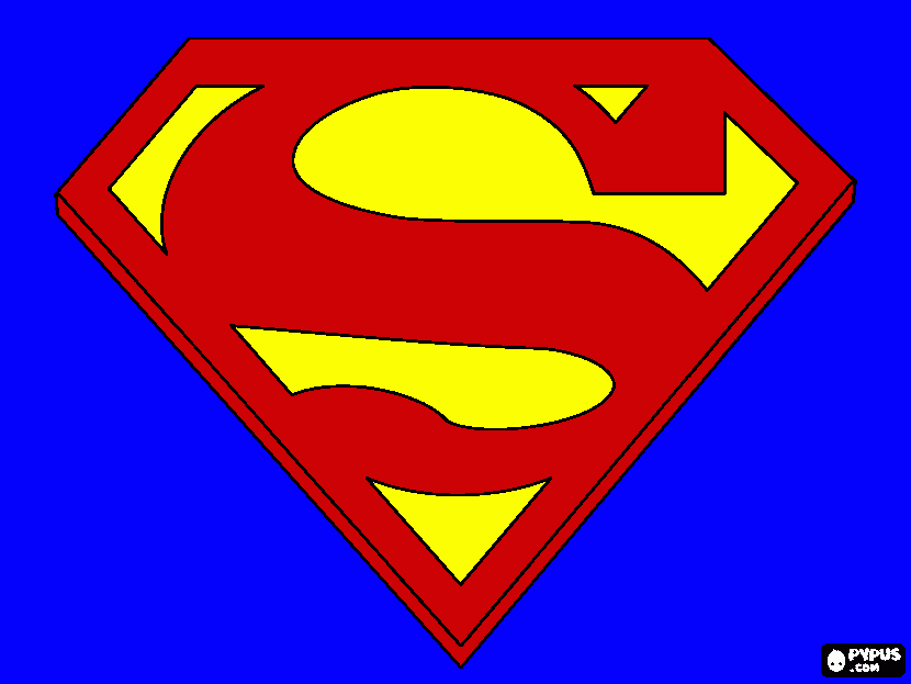 superman logo coloring page, printable superman logo