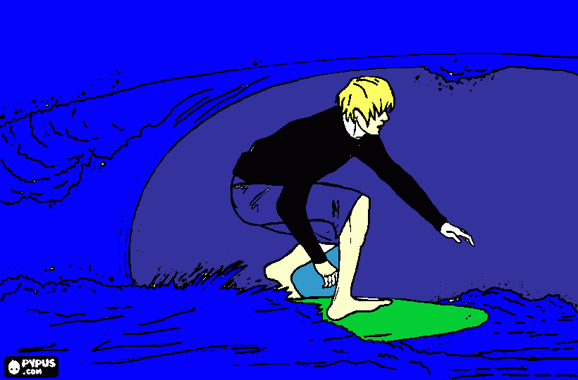 Surfer coloring page