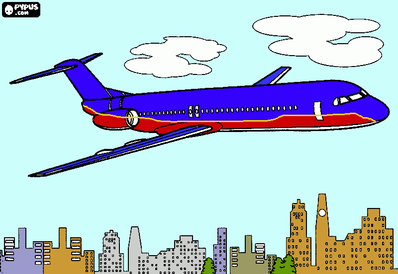 SWA Plane coloring page