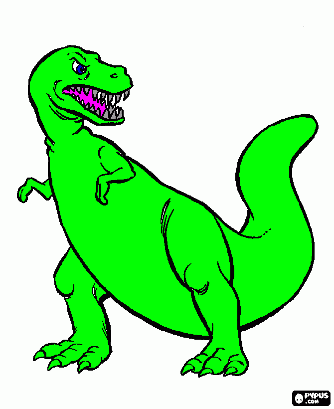 t-rex dinosaur coloring page