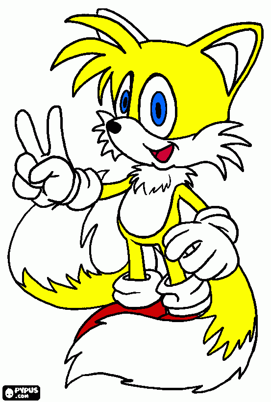 Tails! coloring page