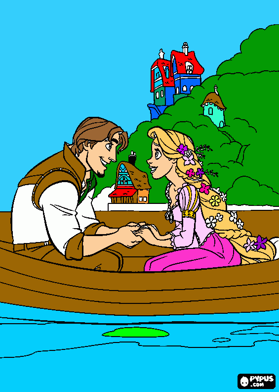 tangled drawing coloring page