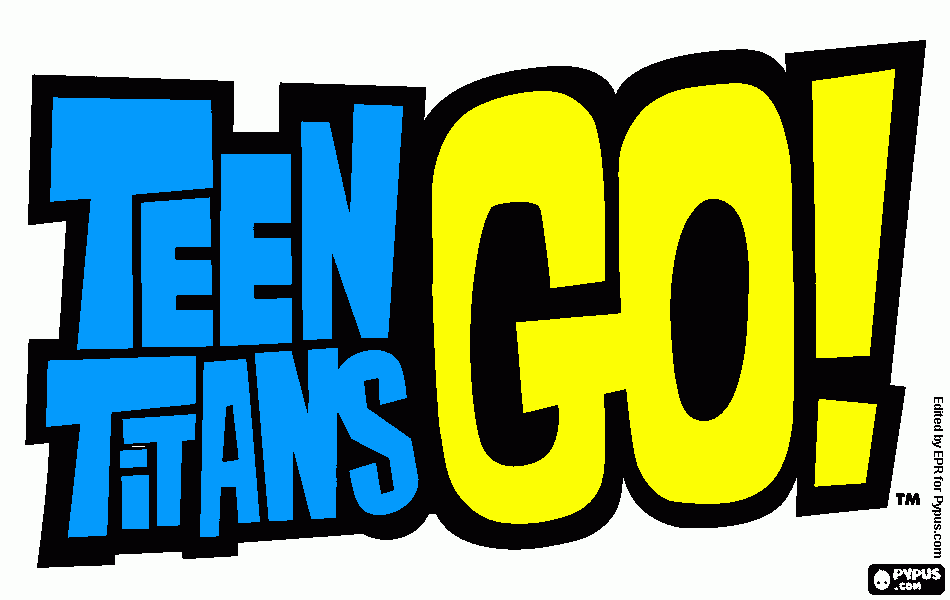 teen titans go logo coloring page