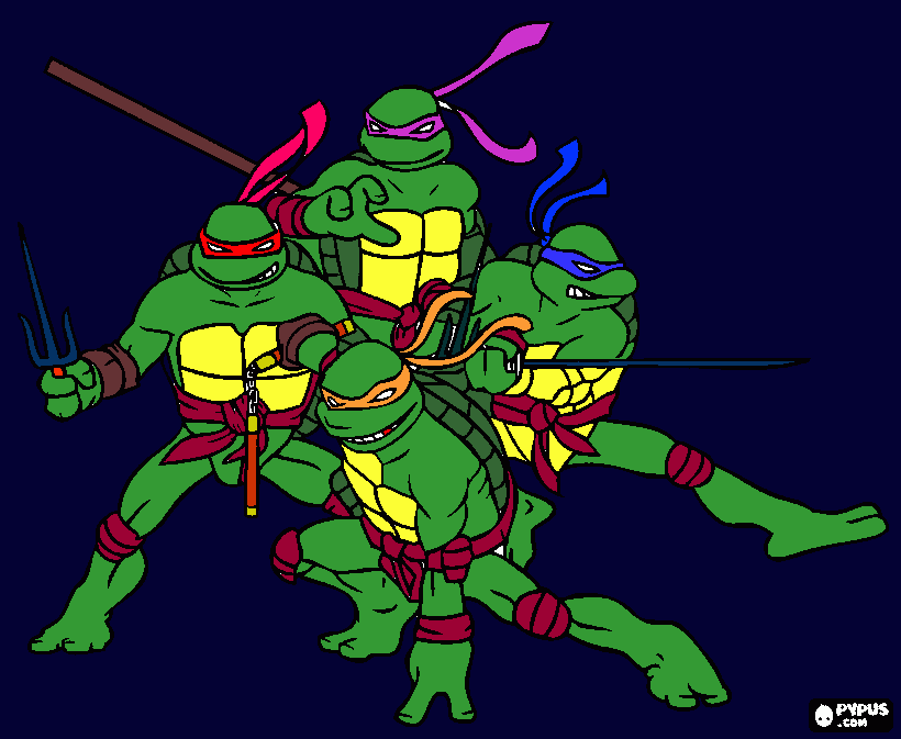Teenage Nija Turtles coloring page