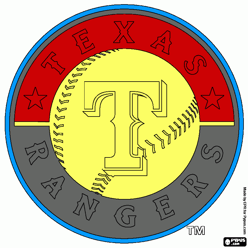 Texas Rangers logo coloring page