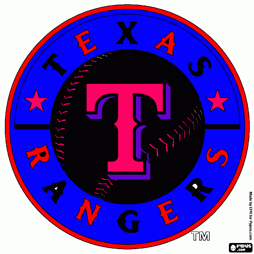 TEXAS RANGERS  ROCK HARD CORE  coloring page