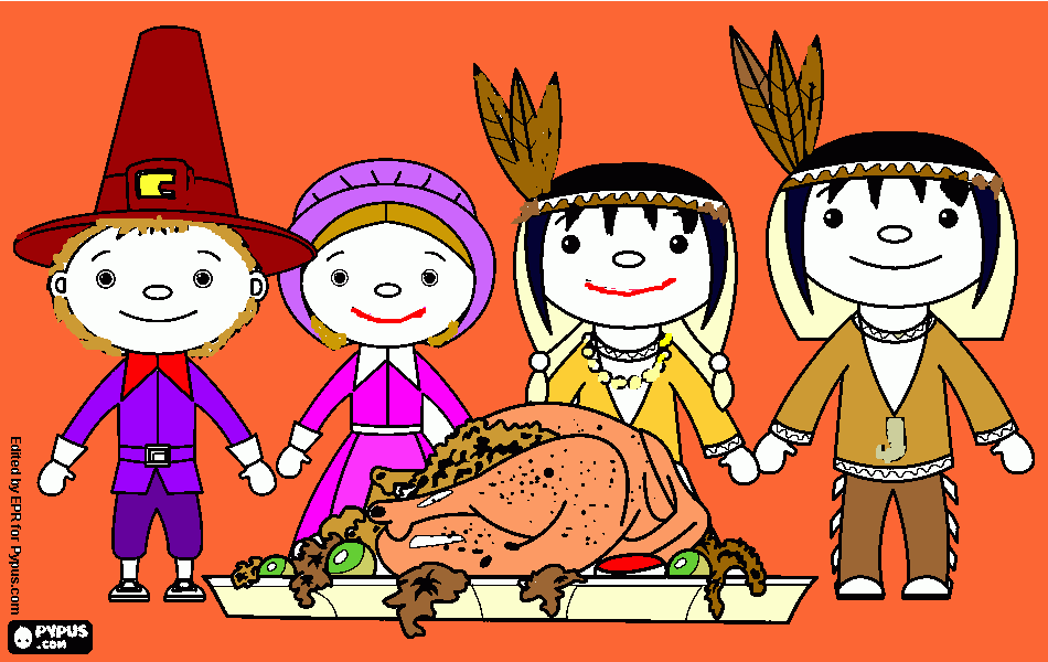 Thanksgiving photo coloring page