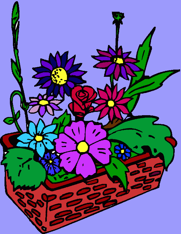 THE BASKET OF FLOWERS coloring page