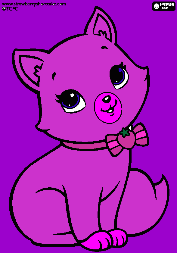 The kitty Custard from strawberry shortcake coloring page