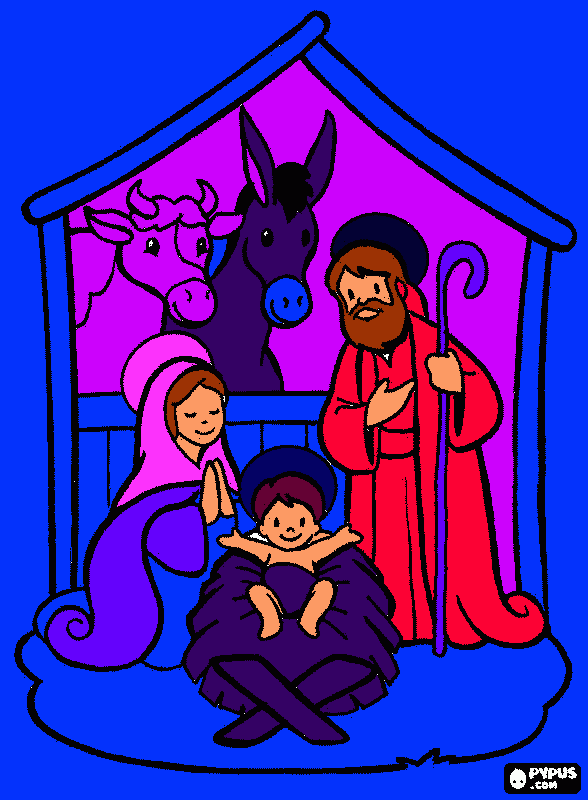 the nativity coloring page