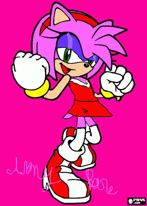 the new amy rose coloring page