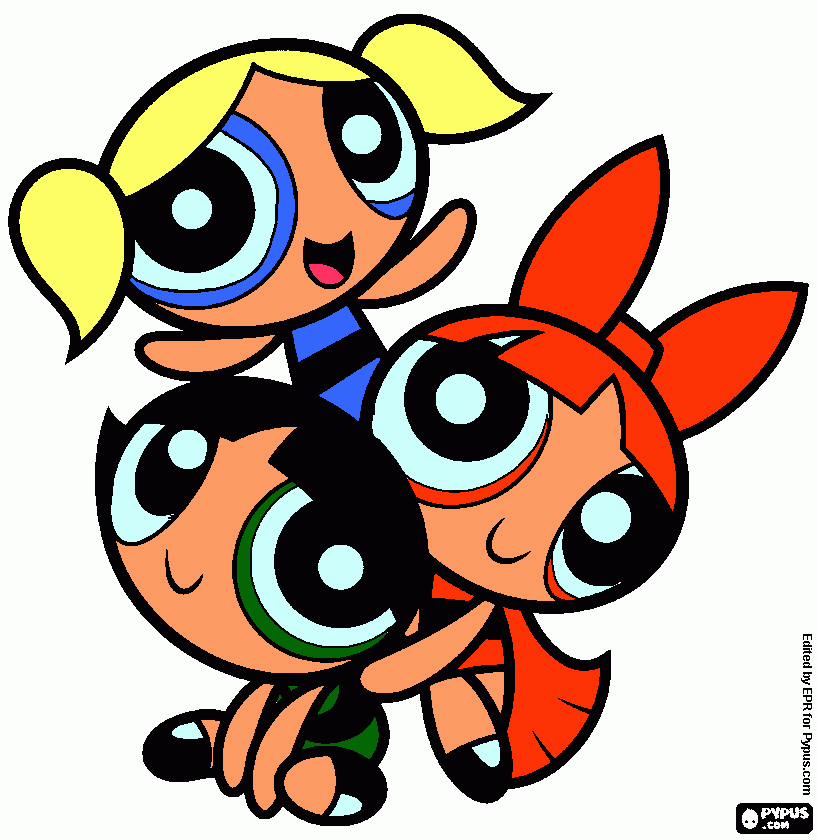 the powerpuff girls coloring page