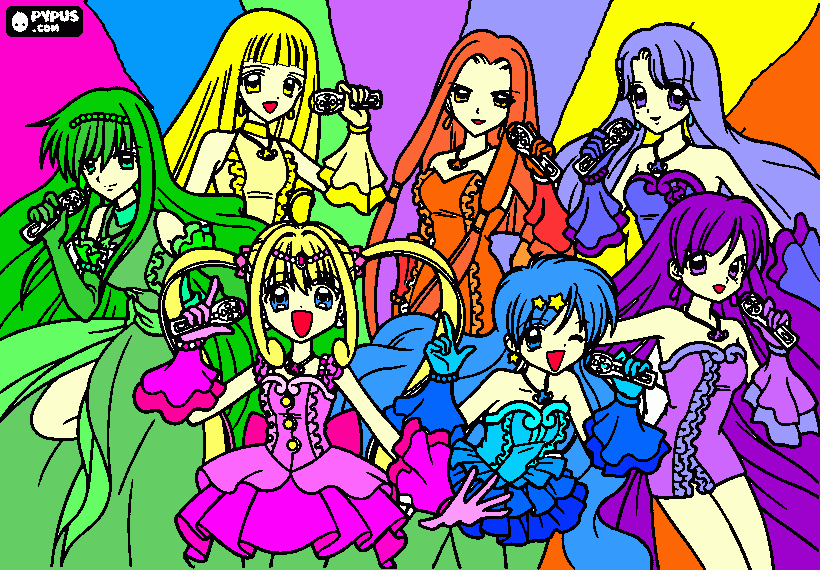 the princesses of mermaid melody coloring page