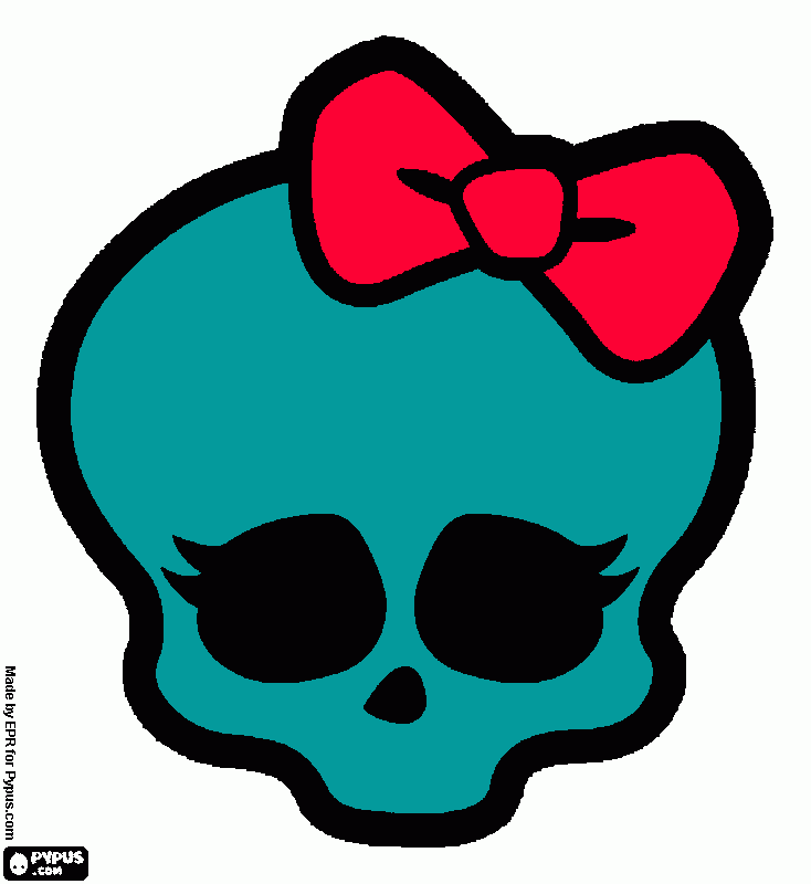 the skull of monster high coloring page