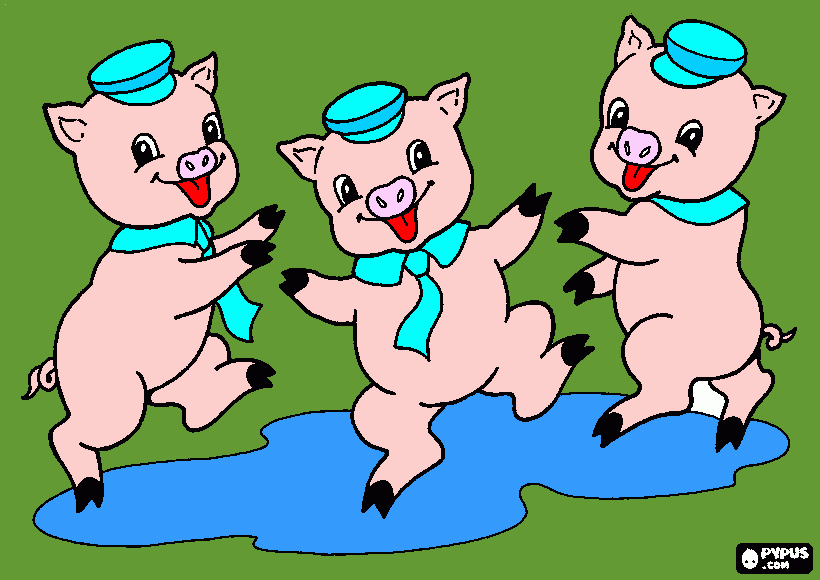 The three little pigs coloring page