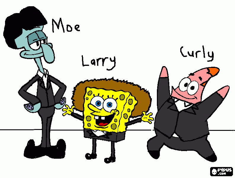 The Three Stooges (Spongebob Style) coloring page