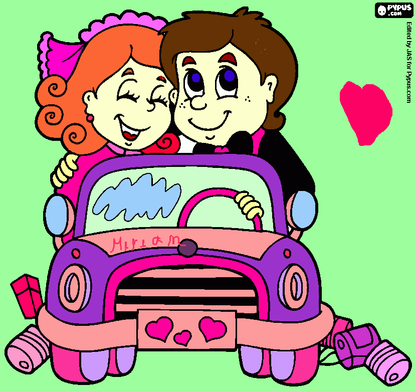 the wedding couple coloring page
