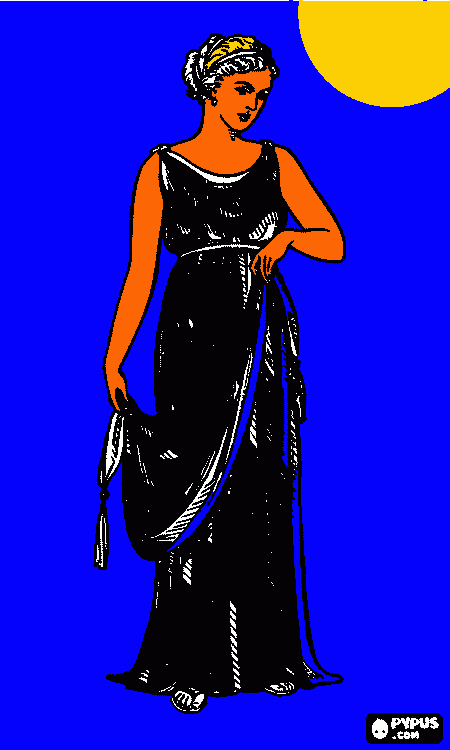 this is a greek girl i colored coloring page
