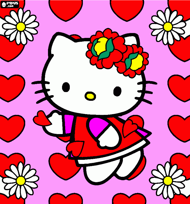 This is Hello Kitty fr you to love!! ^w^ coloring page