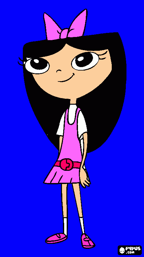 this is isabella from phinease and ferb. coloring page