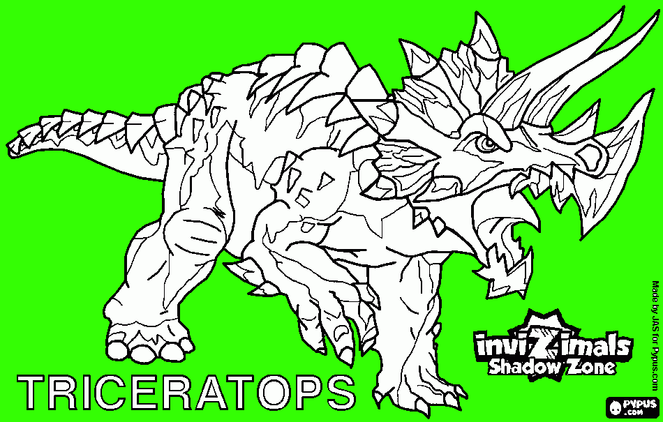 three horned dino coloring page