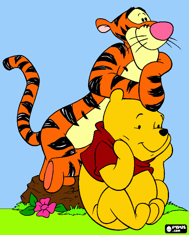 tigger and poohbear coloring page