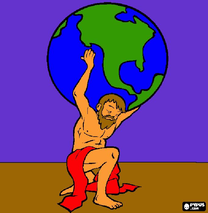 titan and the world on his shoulders coloring page