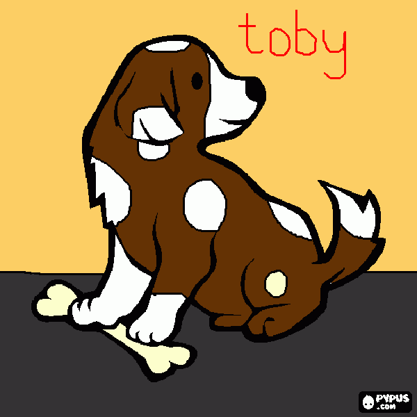 TOBY THE DOG coloring page