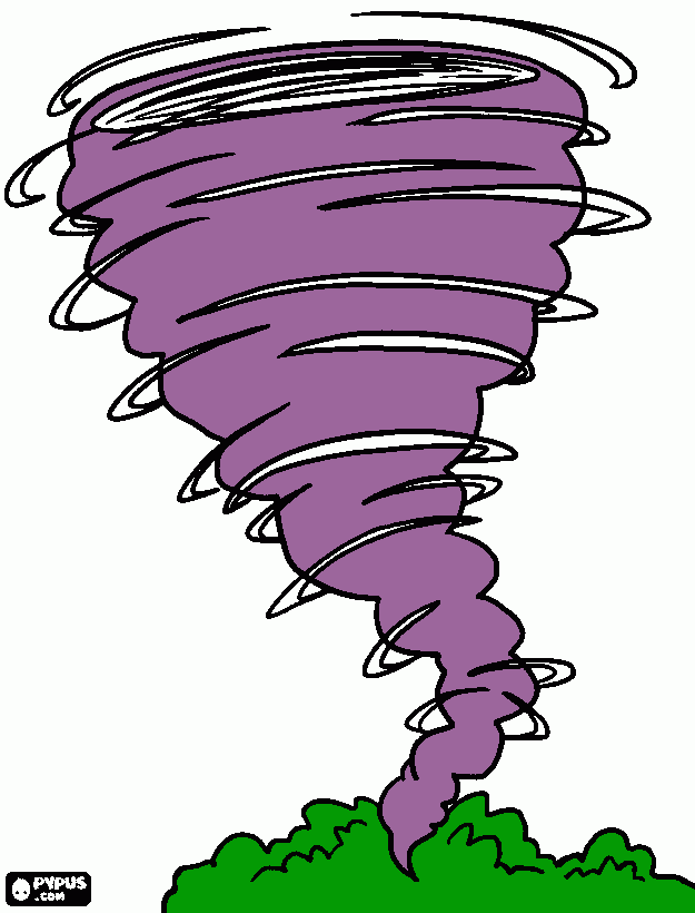 tornado pic, purple coloring page